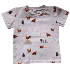 T-shirt kippen maat 74